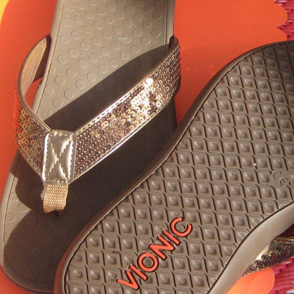 Vionic Sequin Shine Toe Post Sandal - image 2